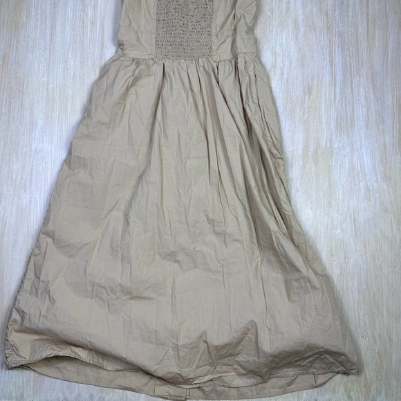 J Crew Tan Neutral Button Down Lagenlook Tank Shirt Casual Midi Dress Size 4 - Picture 9 of 16